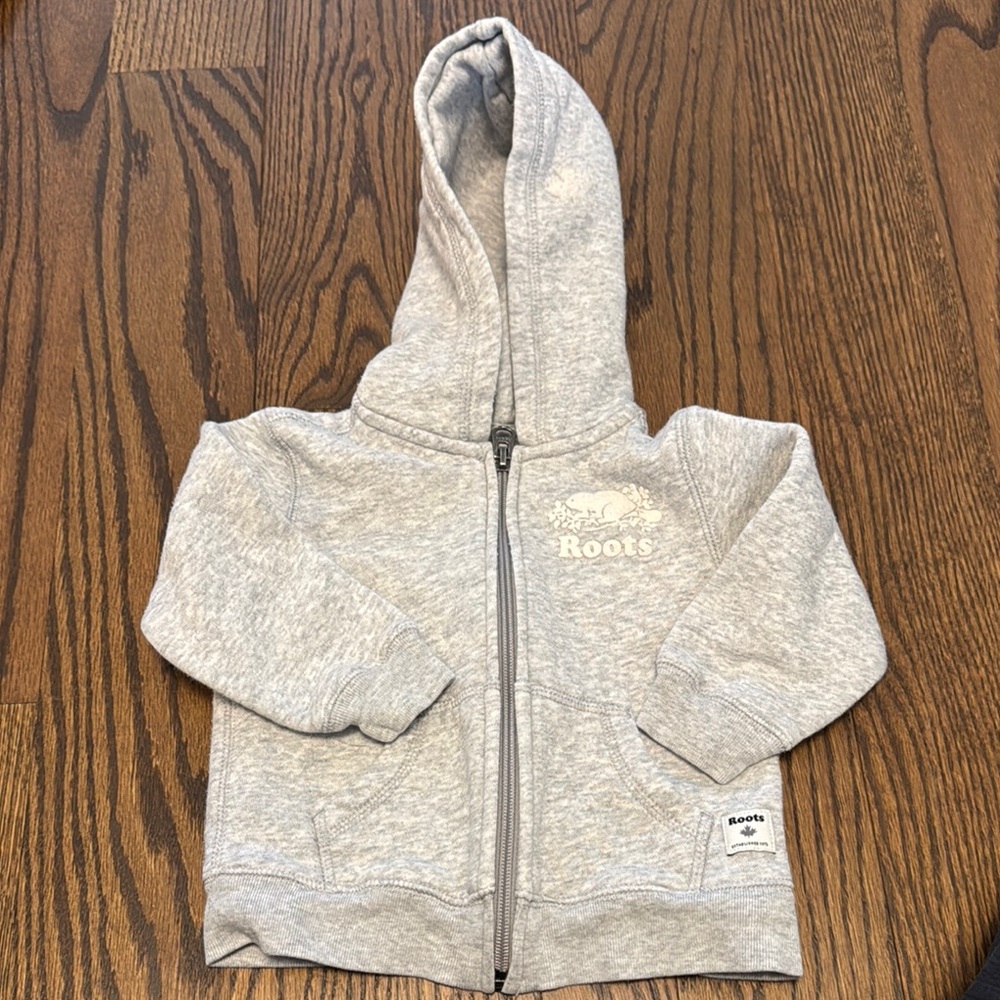 Roots Gray Cotton-Blend Hoodie Sweatshirt